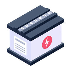 Poster - 
Rechargeable battery icon in isometric design, power battery trendy style vector
