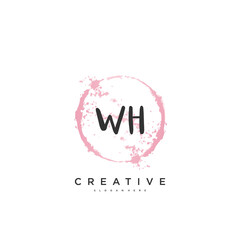 WH Beauty vector initial logo, handwriting logo art design of initial signature, wedding, fashion, jewerly, boutique, floral and botanical with creative template for any company or business.