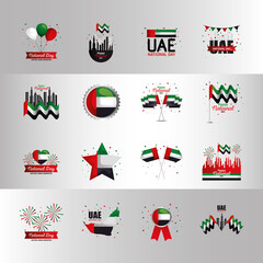 Wall Mural - Uae national day icon set design, arab spirit and holiday theme Vector illustration