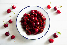 A Bowl Of Pitted Cherries