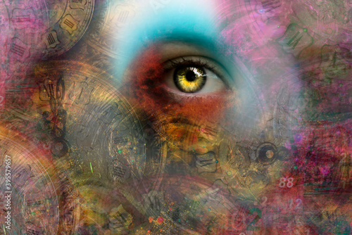 Woman's eye and space clock
 © julijacernjaka