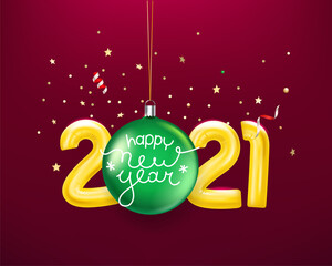 Merry christmas and happy new year 2021 card