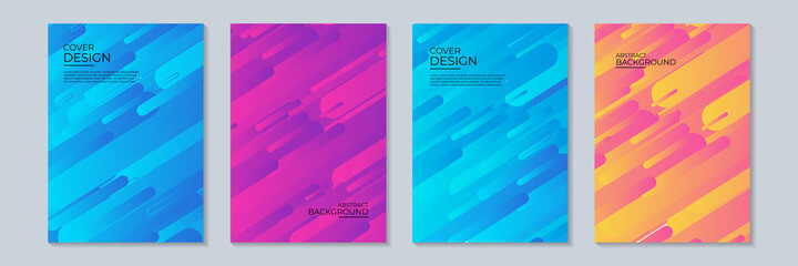 Wall Mural - the vector illustration of the editable layout of a4 format cover mockups design templates with geom