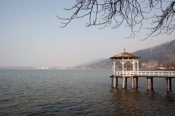 Lake Baden Germany. View of the gazebo by the lake