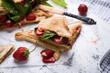 © Foodlovers - Vegan toasted sandwiches with strawberries, basil and vegan cheese