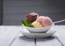 Vegan Neapolitan Ice Cream (strawberry, Vanilla And Chocolate)