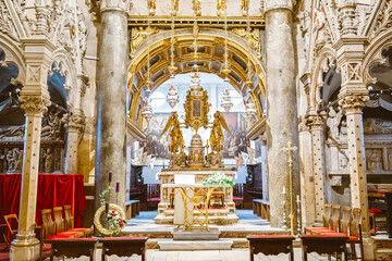 Interior of the ancient Cathedral of Saint Domnius inside the Diocletian's Palace section of Split, Croatia