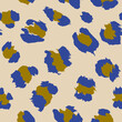 Leopard seamless pattern with blue fur