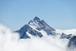 View over the swiss Alps in the winter from Mount Titlis near Engelberg