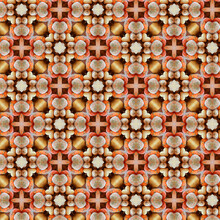 Design Of Retro Motive Seamless Pattern With Pumpkins Inside Kaleidoscope