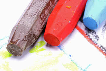 Wall Mural - close-up of a colorful crayons