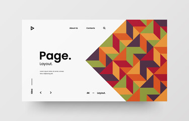 Wall Mural - website screen for responsive web design project development. abstract geometric pattern banner. cor