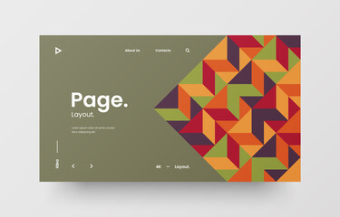 Wall Mural - website screen for responsive web design project development. abstract geometric pattern banner. cor