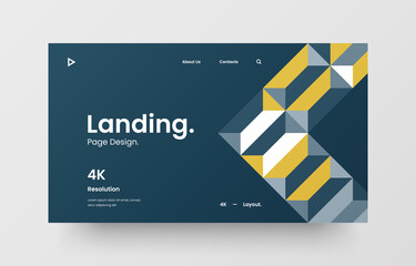 Wall Mural - website screen for responsive web design project development. abstract geometric pattern banner. cor