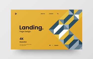 Website screen for responsive web design project development. Abstract geometric pattern banner. Corporate landing page vector illustration template.