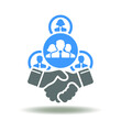 Handshake business partners group network icon vector. Collective bargaining agreement symbol. Parnership Trust Collaboration Sign.