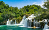 Fototapeta Krajobraz - Waterfall of the Krka National Park in croatia