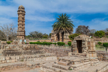 Wall Mural - Vijaya Stambha (Tower of Victory) at Chittor Fort in Chittorgarh, Rajasthan state, India