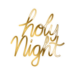 Wall Mural - holy nigth in gold lettering