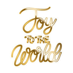 Wall Mural - joy to the world in gold lettering