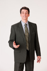 Young Emotional Man In A Business Suit