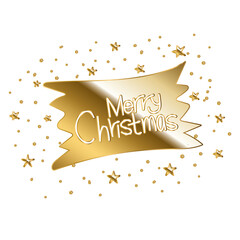 Wall Mural - merry christmas in gold lettering