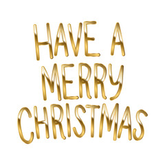 Wall Mural - have a merry christmas in gold lettering