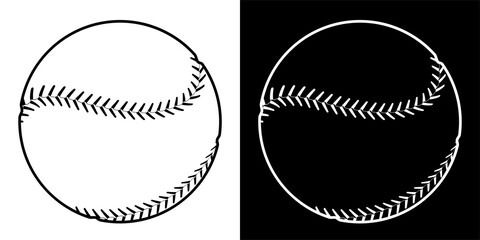 baseball sport ball icon in simple linear style. Team sports. Healthy lifestyle. Vector