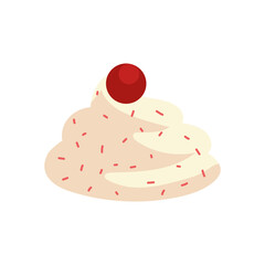 Sticker - pastry cream and cherry fruit icon isolated design