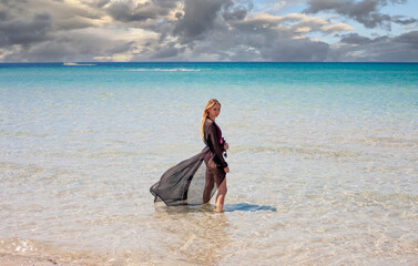 woman on the beach