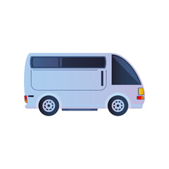 Poster - white van car transport vehicle icon isolated design