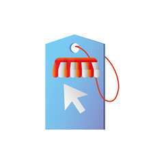 Poster - online shopping, click tag price store icon isolated design