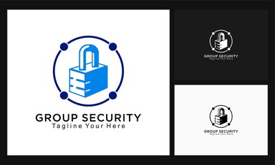 Wall Mural - round and padlock concept design group security logo