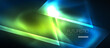 © antishock - Neon geometric abstract background. Triangles with color glowing light effects in the dark. Vector illustration for covers, banners, flyers and posters and other