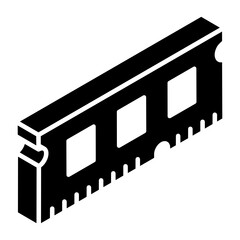 
Trendy vector style of a RAM, random access memory 
