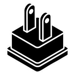 Wall Mural - 
A glyph isometric design of electric connector, plug icon
