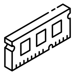 
Trendy vector style of a RAM, random access memory 
