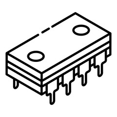 Poster - 
Polyester capacitor icon of glyph isometric style, battery component  
