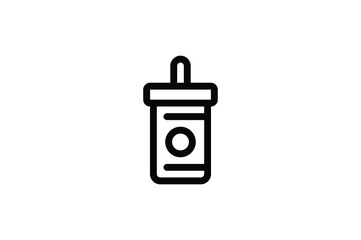 Sticker - Fast Food Outline Icon - Kechup