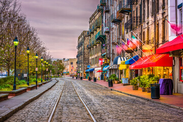 river street, savannah, georgia, usa