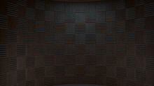 3d rendered recording studio backdrop wall with acoustic panels