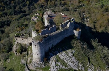 Rocchettine fortress, Rieti, Italy, castle in the mountains