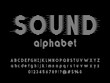 © FotoGraphic - Sound wave style alphabet design with uppercase, lowercase, numbers and symbol