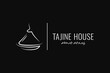 Tajine or tagine logo on black background.