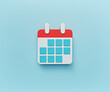 minimal calendar date icon isolated. 3d rendering