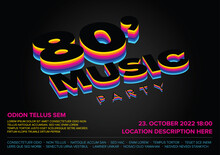 80' Disco Music Party Poster Template