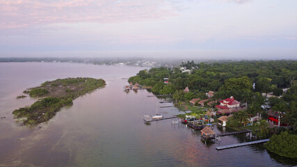 Poster - Coastline houses at Laguna de Bacalar - Quintana Roo - Cancun - Mexico