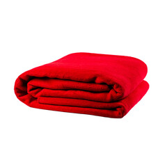 Canvas Print - Isolated shot of a red blanket on a white background