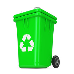 Poster - Recycle Sign Green Garbage Trash Bin. 3d Rendering