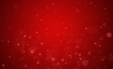 Wall Mural - Snow red background. Christmas snowy winter design. White falling snowflakes, abstract landscape. Cold weather effect.